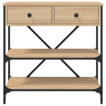 Masă consolă, stejar sonoma, 75x34,5x75 cm, lemn prelucrat - Img 8