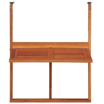 Masă de balcon suspendată, 64,5x44x80 cm, lemn masiv de acacia - Img 4