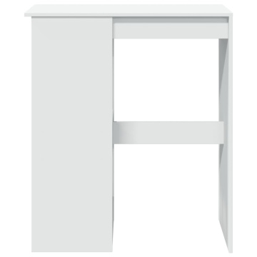 Masă de bar cu raft, alb, 90x47,5x103,5 cm, lemn prelucrat - Img 4
