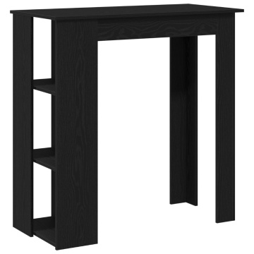 Masă de bar cu raft - Stejar negru, 102x50x103.5 cm, Fabricată din lemn compus - Img 2