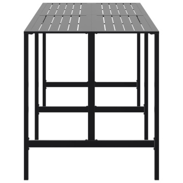 Masă de bar, negru, 200x100x110 cm, oțel vopsit electrostatic - Img 4