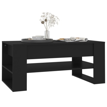 Masă de cafea, negru, 102x55x45 cm, lemn prelucrat - Img 5