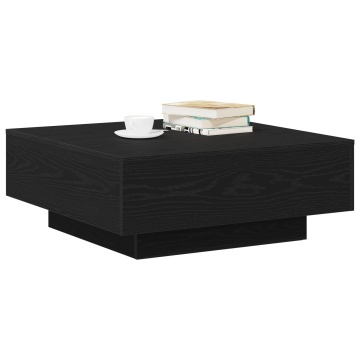 Masa de cafea Negru Stejar 80x80x31 cm Lemn compozit - Img 3