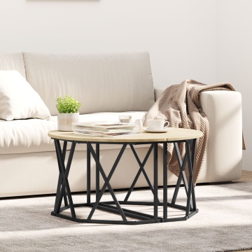 Masa de cafea Sonoma Oak 80x80x42 cm din lemn stratificat - Img 1