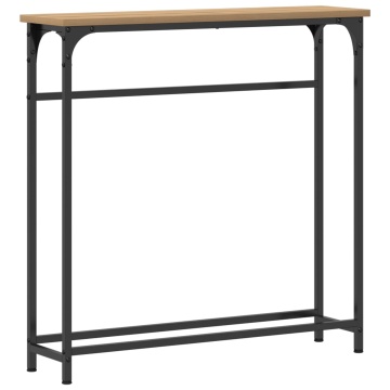 Masă de console Artisan Oak 75x19,5x75 cm din lemn și oțel - Img 2