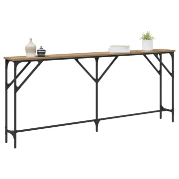 Masa de console Stejar artisan 180x23x75 cm Lemn prelucrat - Img 3