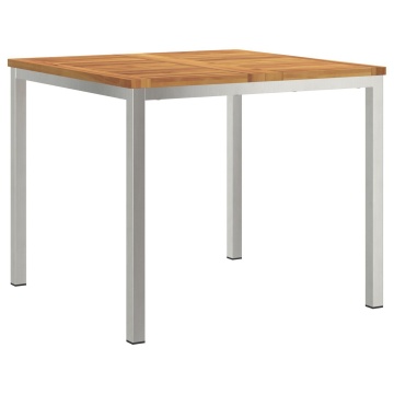 Masă de dining exterior 90x90x74.5 cm din lemn masiv de acacia - Img 2