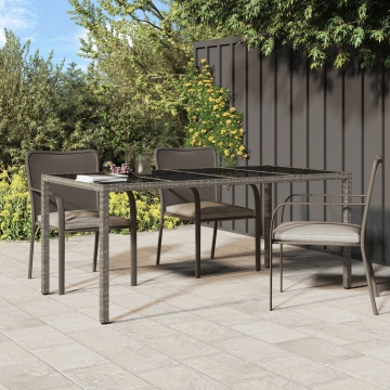 Masă de dining pentru grădină Gri 190x90x75 cm Poliratan - Img 1