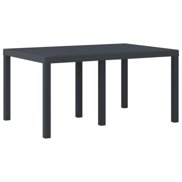 Masă de Exterior Antracit Plastic Medie Durabilă Masă de Patio - Img 2