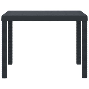 Masă de grădină Antracit 100x100x73 cm din rattan poly - Img 3