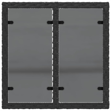 Masă de grădină cu blat din sticlă, negru 55x55x37 cm poliratan - Img 6