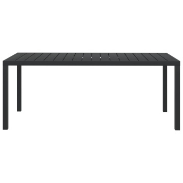 Masă de grădină, negru, 185 x 90 x 74 cm, aluminiu și WPC - Img 2
