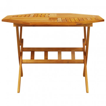 Masă de grădină pliabilă, Ø110x75 cm, lemn masiv acacia - Img 4