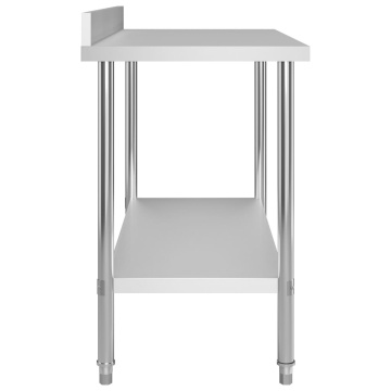 Masă de lucru bucătărie bordură antistropire 120x60x93 cm oțel - Img 4