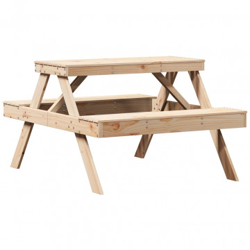 Masă de picnic, 105x134x75 cm, lemn masiv de pin - Img 5