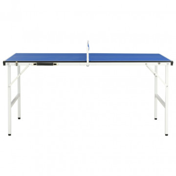 Masă de ping pong cu fileu, albastru, 152 x 76 x 66 cm - Img 3