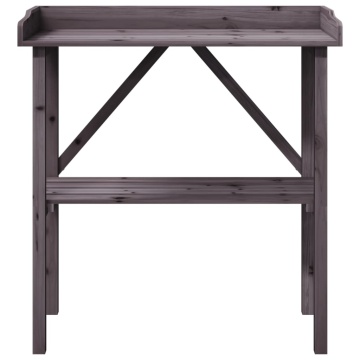 Masă de plante cu raft, gri, 78x38x82,5 cm, lemn masiv de brad - Img 4