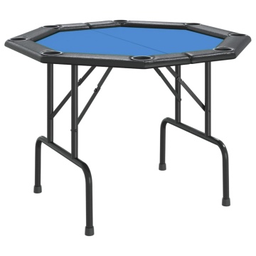 Masă de poker pliabilă, 8 jucători, albastru, 108x108x75 cm - Img 2
