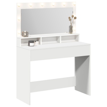 Masă de toaletă Alb cu lumini LED - 100x41x135 cm - Img 3