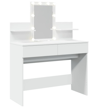 Masă de toaletă cu LED, alb, 100x40x130 cm - Img 7