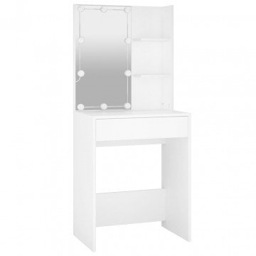 Masă de toaletă cu LED, alb, 60x40x140 cm - Img 3