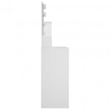 Masă de toaletă cu LED, alb, 86,5x35x136 cm - Img 5