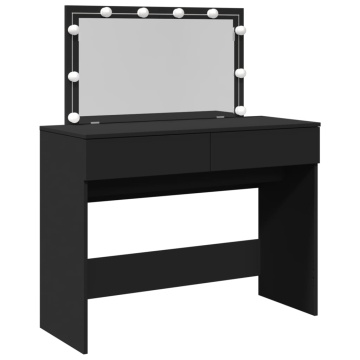 Masă de toaletă cu LED, negru, 100x40x120 cm - Img 2