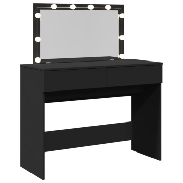Masă de toaletă cu LED, negru, 100x40x120 cm - Img 7