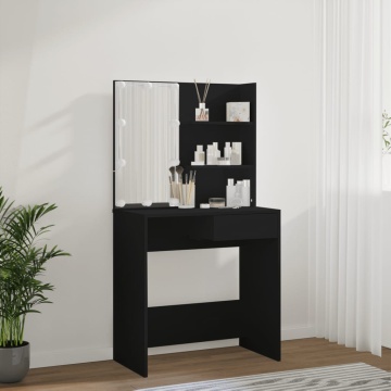 Masă de toaletă cu LED, negru, 74,5x40x141 cm - Img 4