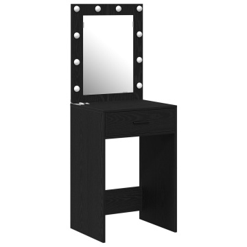Masa de toaletă cu lumini LED, stejar negru, 50x41x135 cm - Img 2