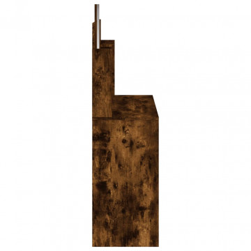 Masă de toaletă cu oglindă, stejar fumuriu, 96x39x142 cm - Img 5