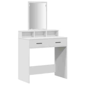 Masă de toaletă cu sertare Alb 79x41x140 cm - Img 2