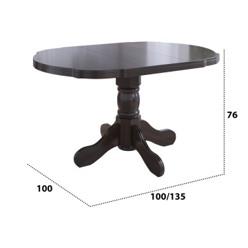 Masa extensibila Kan 100x135, lemn masiv, culoare wenge, blat din MDF - Img 2