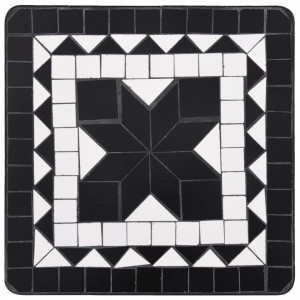 Masă laterală cu mozaic, negru și alb, ceramică - Img 4