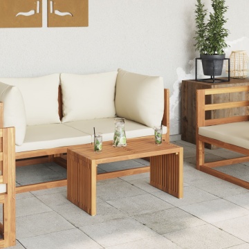 Masă laterală de grădină 70x37.5x35.5 cm Lemn masiv de tec - Img 4