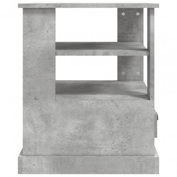 Masă laterală, gri beton, 50x50x60 cm, lemn prelucrat - Img 6