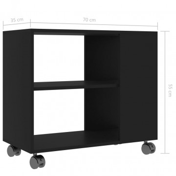 Masă laterală, negru, 70x35x55 cm, lemn compozit - Img 5