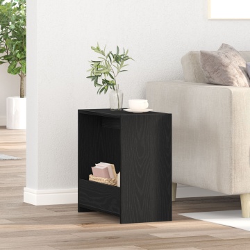Masă laterală Negru Stejar 50x26x50 cm Lemn prelucrat - Img 4