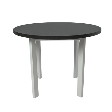 Masa living poli2 bg, alb/grafit, 100 x 100 x 76 cm, lemn masiv de pal/fag - Img 4