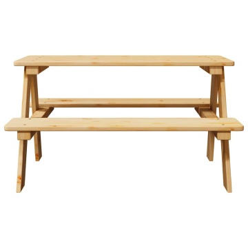 Masă pentru copii cu bănci „IRUN” 90x79,5x50 cm lemn masiv - Img 4