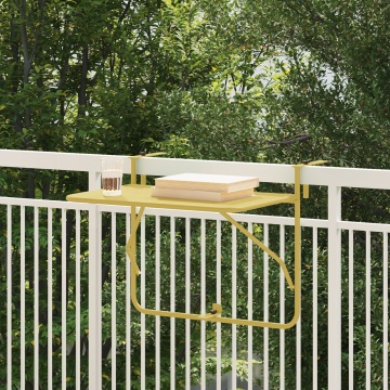 Masă pliabilă suspendată pentru balcon - Aurie, 60x40 cm, Oțel - Img 1