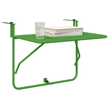Masă Pliabilă Verde pentru Balcon 60x40 cm Oțel - Img 3