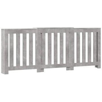 Mască pentru calorifer gri beton 205x21,5x83,5cm lemn prelucrat - Img 2