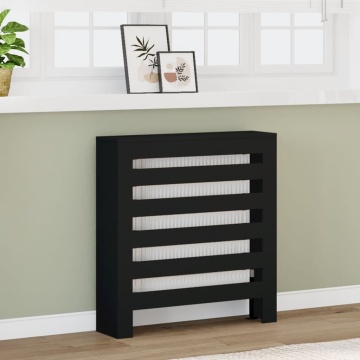 Mască pentru calorifer, negru, 78x20x82 cm, lemn prelucrat - Img 1