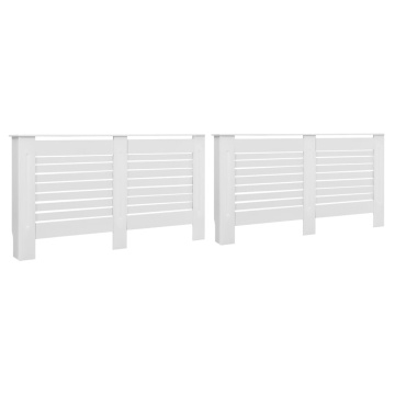 Măști de calorifer, 2 buc., alb, 152 x 19 x 81,5 cm, MDF - Img 2