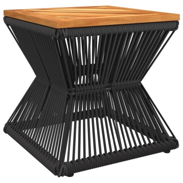 Măsuță cafea bază din sârmă negru 38x38x38 cm lemn masiv acacia - Img 2