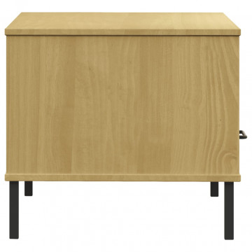 Măsuță cafea picioare metalice maro 85x50x45cm lemn masiv OSLO - Img 5