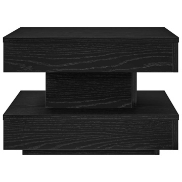 Măsuță cafea rotativă 360 grade, negru 50x50x34,5 cm - Img 4