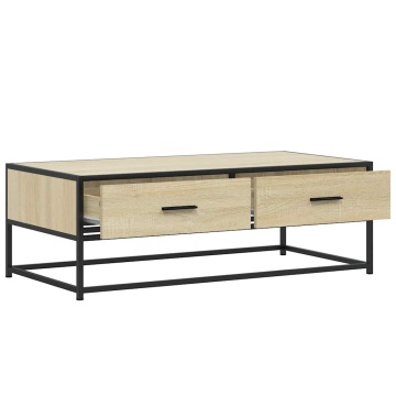 Măsuță cafea stejar sonoma 100x50x35 cm lemn prelucrat și metal - Img 7