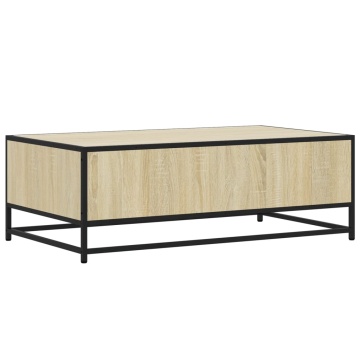 Măsuță cafea stejar sonoma 100x57x35 cm lemn prelucrat și metal - Img 6